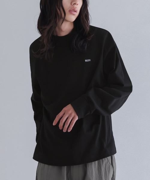 n'OrLABEL(ノアールレーベル)の「ワンポイント刺繍ロゴロンT(Tシャツ/カットソー・メンズ・ブラック/杢グレー・M/L)」の3枚目の写真