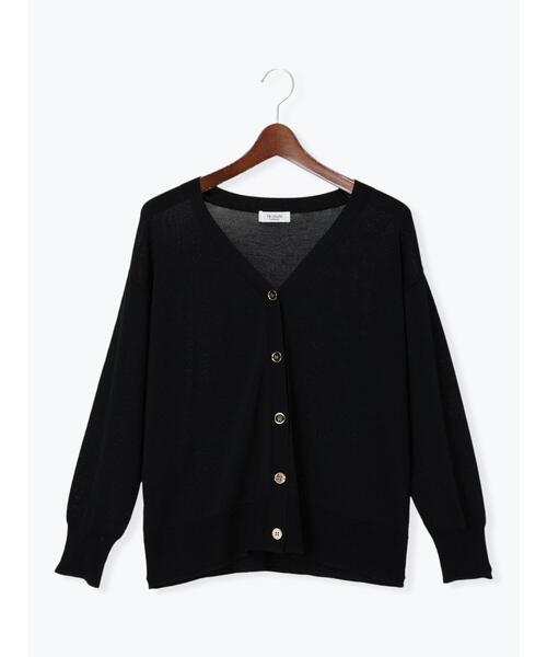 Te chichi TERRASSE（テチチテラス）の「【接触冷感】Vネックカーディガン（カーディガン/ボレロ・レディース・グレー/カーキ/ブラウン/ブラック・F）」の2枚目の写真