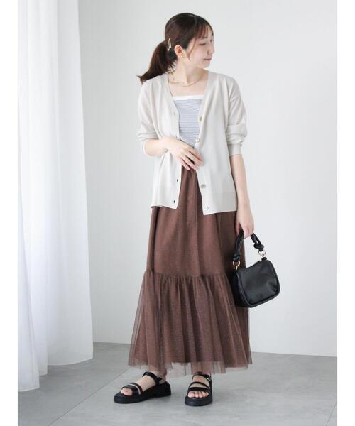 Te chichi TERRASSE（テチチテラス）の「【接触冷感】Vネックカーディガン（カーディガン/ボレロ・レディース・グレー/カーキ/ブラウン/ブラック・F）」の10枚目の写真