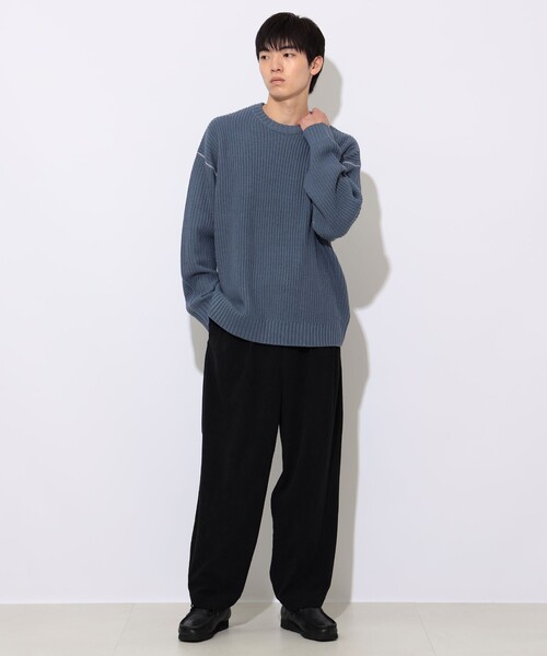 BEAMS HEART(ビームスハート)の「カタアゼ ビッグ クルーネック ニット【ユニセックス】(ニット/セーター・メンズ・ブルー系その他/オフホワイト/ダークグリーン/ブラック・SMALL/MEDIUM/LARGE)」の20枚目の写真