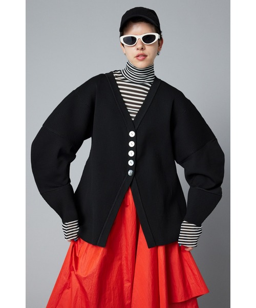 極美品❤️ HeRIN.CYE ラウンドスリーブカーディガン　ブラック HeRIN.CYE（ヘリンドットサイ）の「Round sleeve cardigan ラウンド