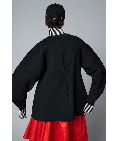 極美品❤️ HeRIN.CYE ラウンドスリーブカーディガン　ブラック HeRIN.CYE（ヘリンドットサイ）の「Round sleeve cardigan ラウンド