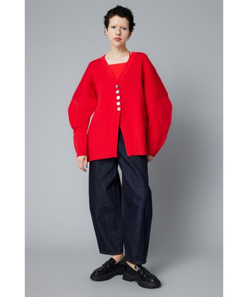 極美品❤️ HeRIN.CYE ラウンドスリーブカーディガン　ブラック HeRIN.CYE（ヘリンドットサイ）の「Round sleeve cardigan ラウンド