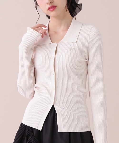 JILL by JILL STUART(ジルバイジルスチュアート)の「◇スキッパーカーデトップス(ニット/セーター・レディース・グレー系その他/ブラック/バイオレット/ホワイト系その他・FREE)」の2枚目の写真