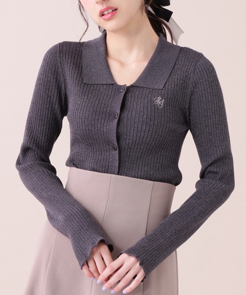 JILL by JILL STUART(ジルバイジルスチュアート)の「◇スキッパーカーデトップス(ニット/セーター・レディース・グレー系その他/ブラック/バイオレット/ホワイト系その他・FREE)」の4枚目の写真