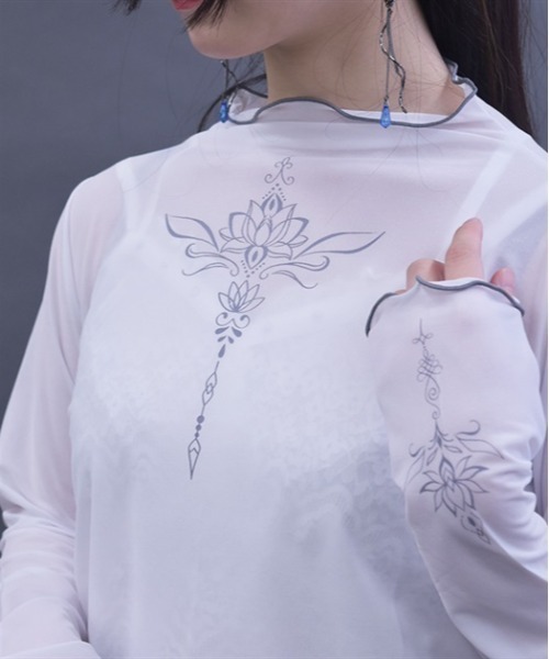 セール】ロータスタトゥー風シアープルオーバー（Tシャツ
