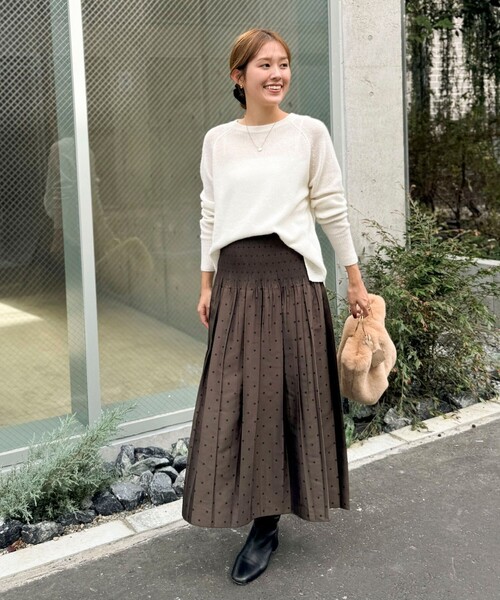 セール】シャーリングドットジャガードリバーシブルスカート（スカート