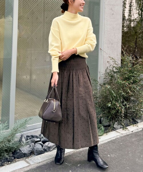 NOLLEY’S（ノーリーズ）の「シャーリングドットジャガードリバーシブルスカート（スカート・レディース・ブラック系その他/ブラウン系その他・1/2）」の7枚目の写真