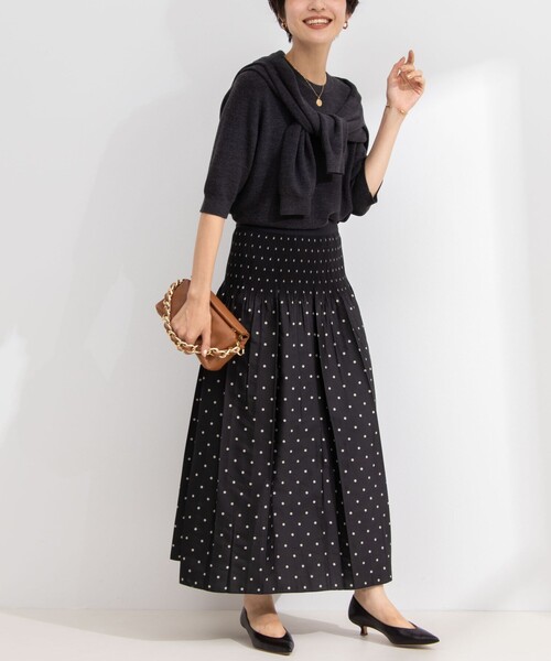 NOLLEY’S（ノーリーズ）の「シャーリングドットジャガードリバーシブルスカート（スカート・レディース・ブラック系その他/ブラウン系その他・1/2）」の14枚目の写真