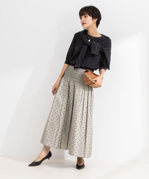 セール】シャーリングドットジャガードリバーシブルスカート（スカート