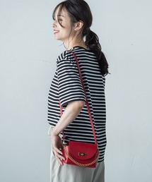 LAUTREAMONT（ロートレアモン）の「【WEB限定】接触冷感ラメボーダー五分袖Tシャツ≪洗濯機で洗える≫（Tシャツ/カットソー）」