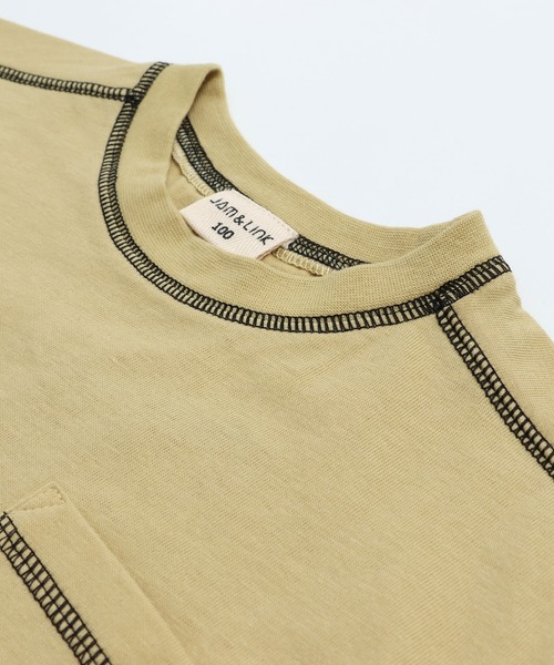 JAM & LINK(ジャムアンドリンク)の「配色ステッチ 無地長袖Tシャツ(Tシャツ/カットソー・キッズ・ネイビー/ホワイト/ライトグリーン/ワインレッド/ブラック/サックスブルー・100cm/110cm/120cm/130cm/140cm/150cm/160cm)」の19枚目の写真