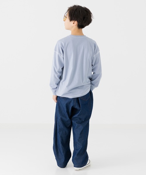 JAM & LINK(ジャムアンドリンク)の「配色ステッチ 無地長袖Tシャツ(Tシャツ/カットソー・キッズ・ネイビー/ホワイト/ライトグリーン/ワインレッド/ブラック/サックスブルー・100cm/110cm/120cm/130cm/140cm/150cm/160cm)」の15枚目の写真