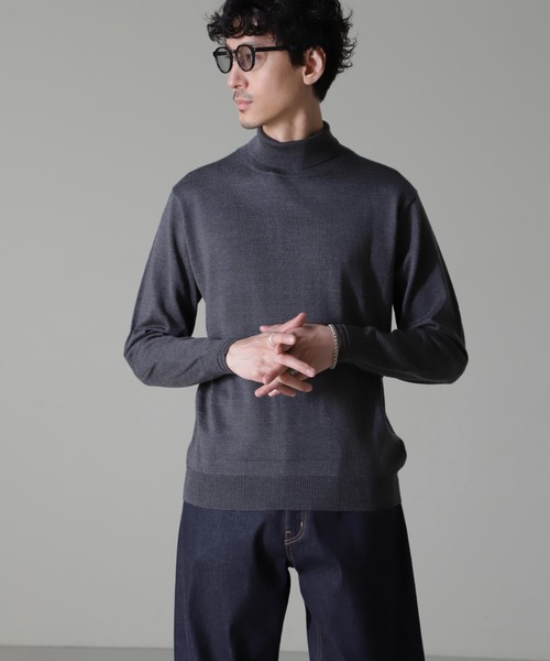 NANO universe(ナノユニバース)の「タスマニアミックスタートルニット(ニット/セーター・メンズ・ブラック/チャコール/ブラウン/ネイビー・S/M/L/XL)」の3枚目の写真