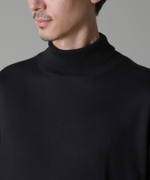 NANO universe(ナノユニバース)の「タスマニアミックスタートルニット(ニット/セーター・メンズ・ブラック/チャコール/ブラウン/ネイビー・S/M/L/XL)」の9枚目の写真