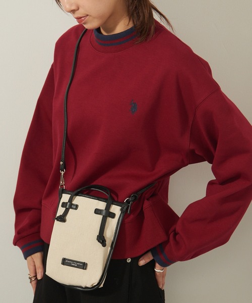 U.S. POLO ASSN.(ユーエスポロアッスン)の「【U.S. POLO ASSN.】ダブルフェイス クラシカルモックネックショート丈スウェット(スウェット・レディース・ネイビー/ホワイト/グリーン/ブラック/ワイン/グレー・S/M)」の6枚目の写真