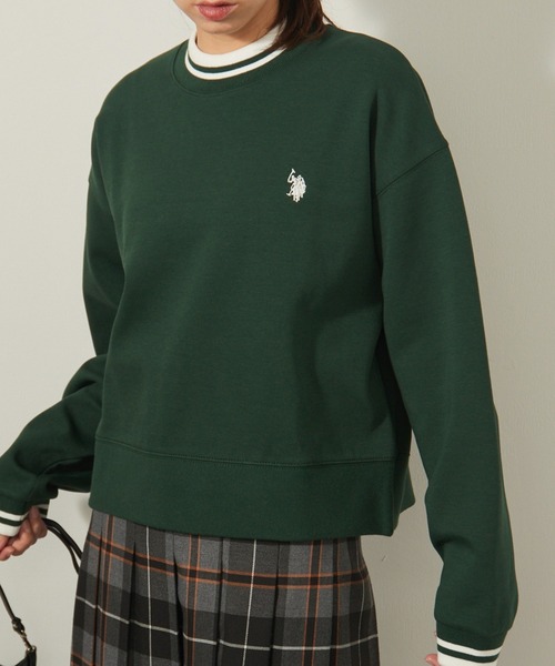 U.S. POLO ASSN.(ユーエスポロアッスン)の「【U.S. POLO ASSN.】ダブルフェイス クラシカルモックネックショート丈スウェット(スウェット・レディース・ネイビー/ホワイト/グリーン/ブラック/ワイン/グレー・S/M)」の5枚目の写真