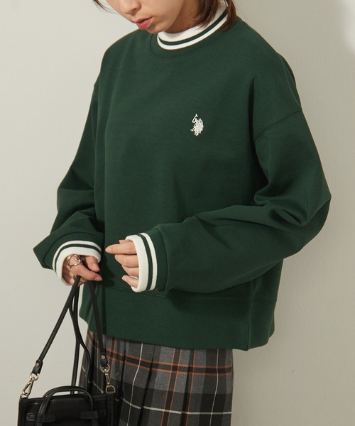 U.S. POLO ASSN.(ユーエスポロアッスン)の「【U.S. POLO ASSN.】ダブルフェイス クラシカルモックネックショート丈スウェット(スウェット・レディース・ネイビー/ホワイト/グリーン/ブラック/ワイン/グレー・S/M)」の21枚目の写真