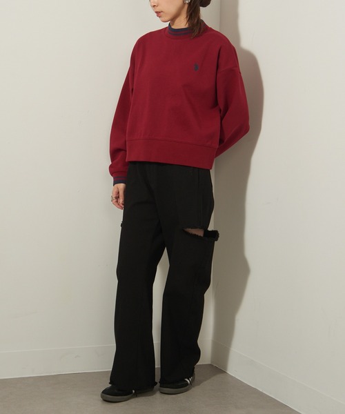 セール】【U.S. POLO ASSN.】ダブルフェイス モックネック