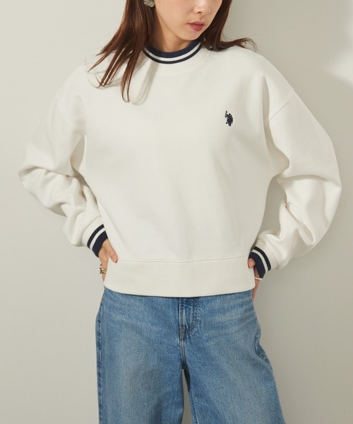 U.S. POLO ASSN.(ユーエスポロアッスン)の「【U.S. POLO ASSN.】ダブルフェイス クラシカルモックネックショート丈スウェット(スウェット・レディース・ネイビー/ホワイト/グリーン/ブラック/ワイン/グレー・S/M)」の17枚目の写真