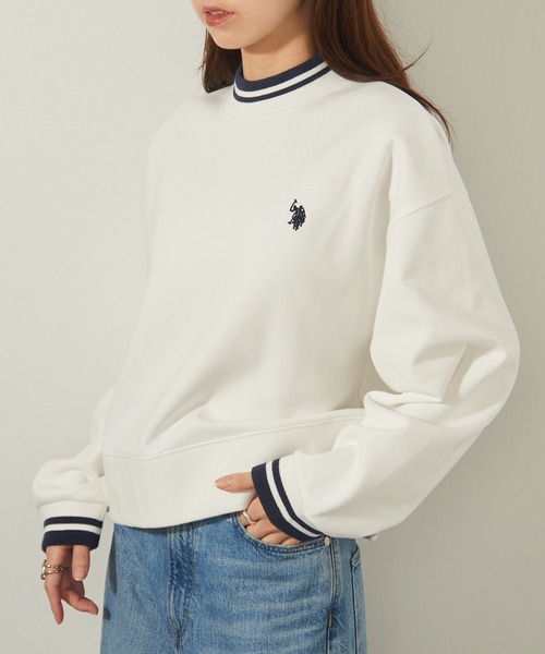 U.S. POLO ASSN.(ユーエスポロアッスン)の「【U.S. POLO ASSN.】ダブルフェイス クラシカルモックネックショート丈スウェット(スウェット・レディース・ネイビー/ホワイト/グリーン/ブラック/ワイン/グレー・S/M)」の16枚目の写真
