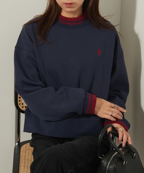 セール】【U.S. POLO ASSN.】ダブルフェイス モックネック