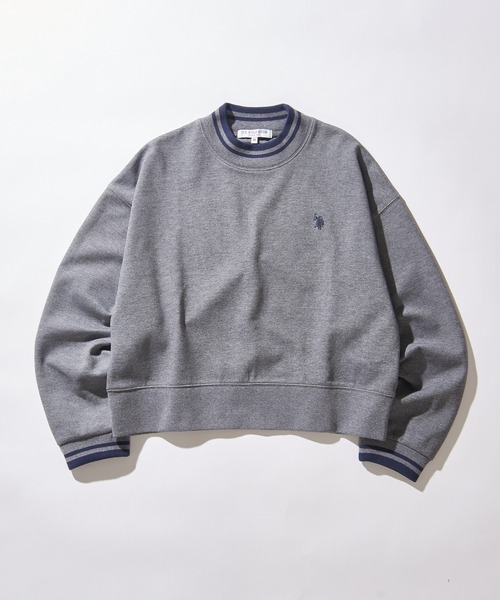 U.S. POLO ASSN.(ユーエスポロアッスン)の「【U.S. POLO ASSN.】ダブルフェイス クラシカルモックネックショート丈スウェット(スウェット・レディース・ネイビー/ホワイト/グリーン/ブラック/ワイン/グレー・S/M)」の10枚目の写真