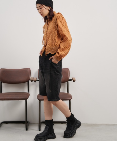 eaphi❣️コットンレースパッチワークブラウス　新品未使用 Eaphi 新品未開封 コットンレースパッチワーク ブラウス