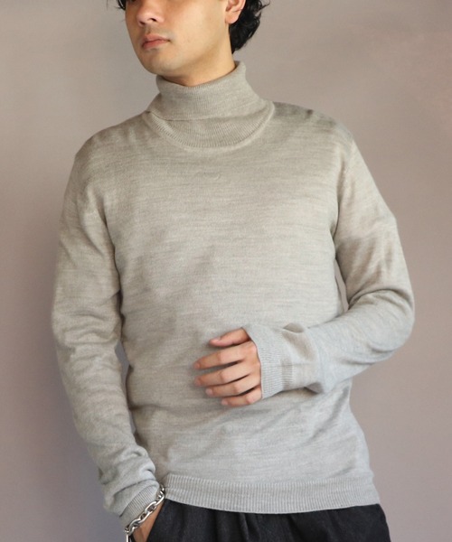 ８(eight)（エイト）の「カシミヤタッチタートルネック（ニット/セーター・メンズ・グレー系その他/杢グレー/ワイン/ネイビー/ブルー系その他/ベージュ/ホワイト/ブラック・X-LARGE/MEDIUM/SMALL/LARGE/XX-LARGE）」の3枚目の写真