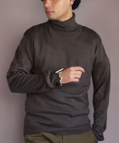 ８(eight)（エイト）の「カシミヤタッチタートルネック（ニット/セーター・メンズ・グレー系その他/杢グレー/ワイン/ネイビー/ブルー系その他/ベージュ/ホワイト/ブラック・X-LARGE/MEDIUM/SMALL/LARGE/XX-LARGE）」の4枚目の写真