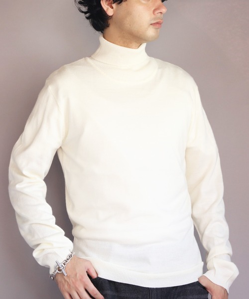 ８(eight)（エイト）の「カシミヤタッチタートルネック（ニット/セーター・メンズ・グレー系その他/杢グレー/ワイン/ネイビー/ブルー系その他/ベージュ/ホワイト/ブラック・X-LARGE/MEDIUM/SMALL/LARGE/XX-LARGE）」の9枚目の写真