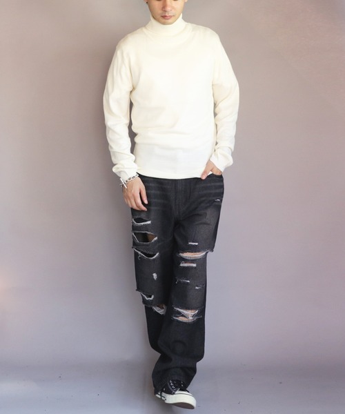 ８(eight)（エイト）の「カシミヤタッチタートルネック（ニット/セーター・メンズ・グレー系その他/杢グレー/ワイン/ネイビー/ブルー系その他/ベージュ/ホワイト/ブラック・X-LARGE/MEDIUM/SMALL/LARGE/XX-LARGE）」の11枚目の写真