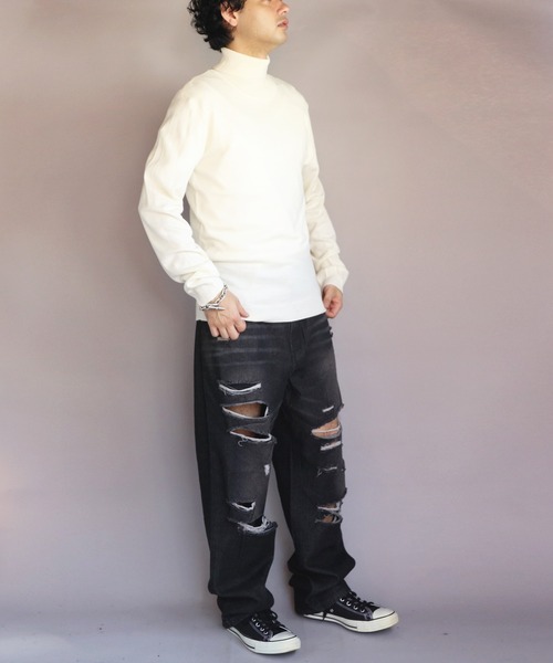 ８(eight)（エイト）の「カシミヤタッチタートルネック（ニット/セーター・メンズ・グレー系その他/杢グレー/ワイン/ネイビー/ブルー系その他/ベージュ/ホワイト/ブラック・X-LARGE/MEDIUM/SMALL/LARGE/XX-LARGE）」の12枚目の写真