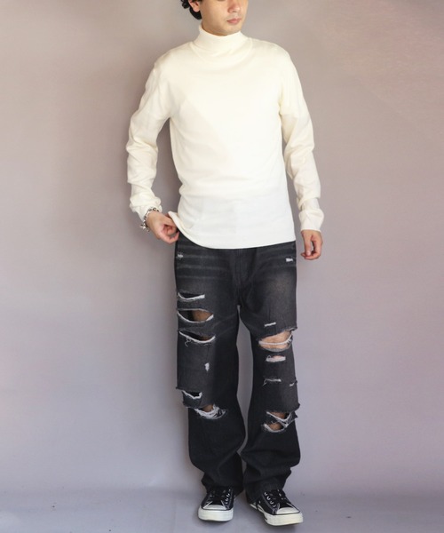 ８(eight)（エイト）の「カシミヤタッチタートルネック（ニット/セーター・メンズ・グレー系その他/杢グレー/ワイン/ネイビー/ブルー系その他/ベージュ/ホワイト/ブラック・X-LARGE/MEDIUM/SMALL/LARGE/XX-LARGE）」の14枚目の写真