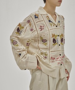 新品未使用】Embroidery Patchwork Shirts黒 タグ付