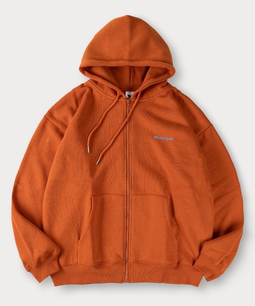 Red Cap Girl（レッドキャプガール）の「【0】【Red Cap Girl／レッドキャップガール】ワンポイント刺繍 サテン ガールデザイン フルジップフーディー オーバーサイズ ユニセックス 裏起毛 推し活（パーカー・メンズ・アッシュグレー/オレンジ/グリーン/ホワイト/ブラック・L/M）」の5枚目の写真