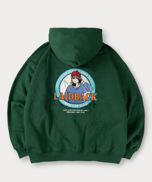 Red Cap Girl（レッドキャプガール）の「【0】【Red Cap Girl／レッドキャップガール】ワンポイント刺繍 サテン ガールデザイン フルジップフーディー オーバーサイズ ユニセックス 裏起毛 推し活（パーカー・メンズ・アッシュグレー/オレンジ/グリーン/ホワイト/ブラック・L/M）」の18枚目の写真