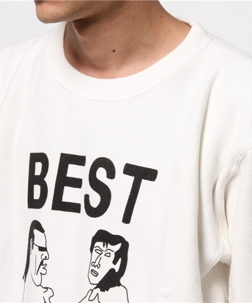 ALDIES（アールディーズ）の「Best Friend Trainer ベストフレンド イラストトレーナー（スウェット・メンズ・アイボリー/ブラック/グレー/グリーン・SMALL/LARGE/MEDIUM/X-LARGE）」の7枚目の写真