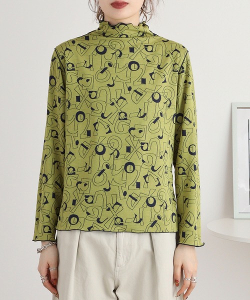 BRODIAEA(ブローディア)の「BRODIAEA リバーシブル総柄ボトルネックプルオーバー(Tシャツ/カットソー・レディース・ブルーグリーン/ネイビー/ブラック・40)」の20枚目の写真