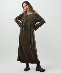 BAYFLOW | [トレンドのベロア生地]キャミレイヤードベロアワンピース(ワンピース)