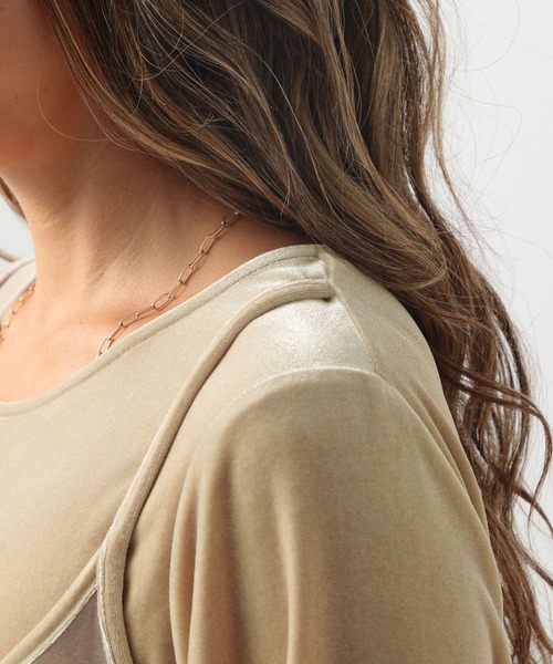 BAYFLOW（ベイフロー）の「[トレンドのベロア生地]キャミレイヤードベロアワンピース（ワンピース・レディース・ベージュ/カーキ・FREE）」の21枚目の写真