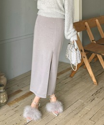 ROYAL PARTY | ラインストーン付カットタイトスカート(スカート)