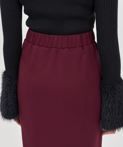 ROYAL PARTY（ロイヤルパーティー）の「ラインストーン付カットタイトスカート（スカート・レディース・ブラック/ボルドー/ライトグレー・FREE）」の7枚目の写真