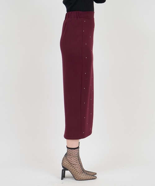 ROYAL PARTY（ロイヤルパーティー）の「ラインストーン付カットタイトスカート（スカート・レディース・ブラック/ボルドー/ライトグレー・FREE）」の10枚目の写真