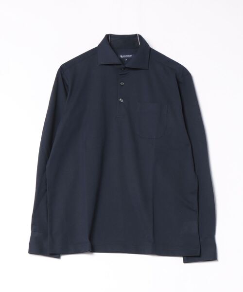 Blue Standard （ブルースタンダード）の「【BLUE STANDARD/ブルースタンダード】吸水速乾、イージーケア、 ピンポイント消臭 アルティマニットプルオーバーシャツ（シャツ/ブラウス・メンズ・ブラック/ネイビー/オフホワイト・MEDIUM/LARGE/X-LARGE）」の3枚目の写真