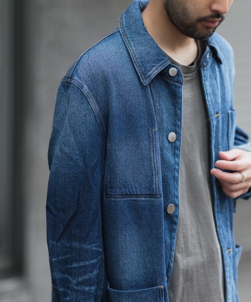 サテンデニム カバーオールJKT / SATIN DENIM COVERALLS JKT