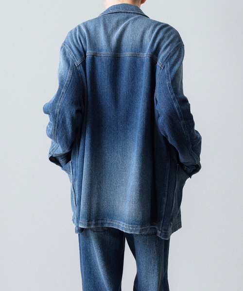 VEIN (ヴェイン)の「サテンデニム カバーオールJKT / SATIN DENIM COVERALLS JKT(デニムジャケット・メンズ・ネイビー・3/2/1)」の14枚目の写真