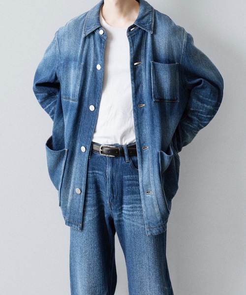 セール】サテンデニム カバーオールJKT / SATIN DENIM COVERALLS JKT