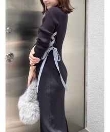 MERCURYDUO | サイドレースアップニットワンピース(ワンピース)