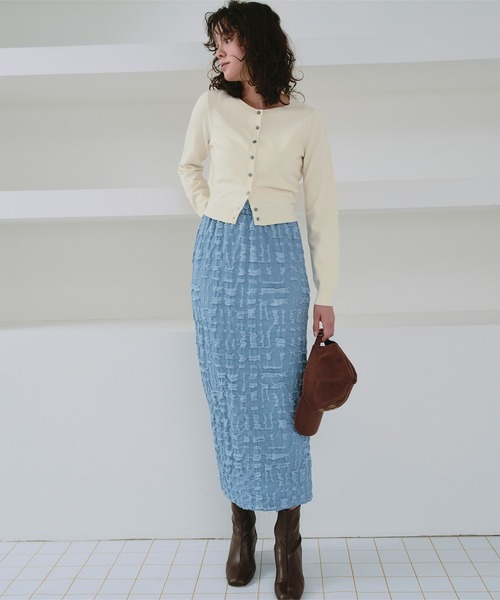 titivate(ティティベイト)の「クルーネックニットカーディガン/トップス(カーディガン/ボレロ・レディース・グレー/ブラック/アイボリー/ライトブルー/ホワイト系その他/レッド/キャメル/ネイビー/ピンク・S/M/MT/L)」の14枚目の写真